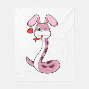 Schlange Rabbit Herz Fleecedecke