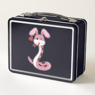 Schlange Rabbit Herz Metall Brotdose