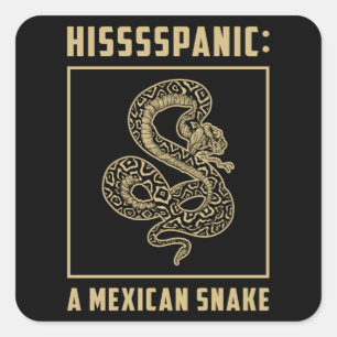 Schlange Reptile Cobra Tier Schlangen Funny Gesche Quadratischer Aufkleber