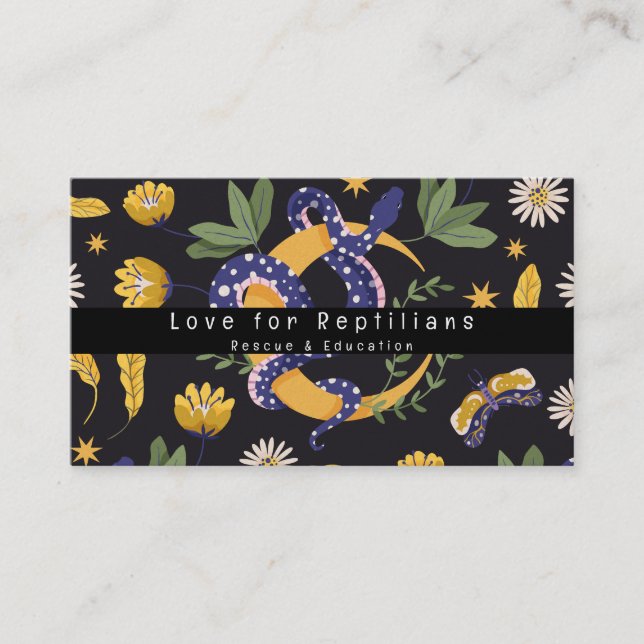 Schlange Reptiles Rescue Floral Visitenkarte (Vorderseite)