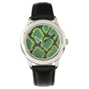 Schlange Schwarz und Grün Armbanduhr