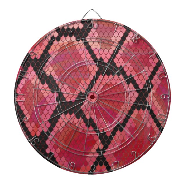 Schlange Schwarz und Rot Print Dartscheibe (vorne)