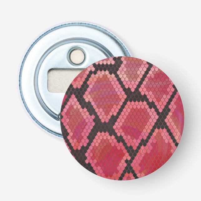 Schlange Schwarz und Rot Print Flaschenöffner (Vorderseite)