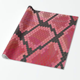 Schlange Schwarz und Rot Print Geschenkpapier