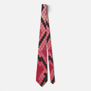 Schlange Schwarz und Rot Print Krawatte
