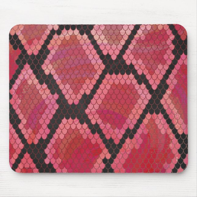 Schlange Schwarz und Rot Print Mousepad (Vorne)