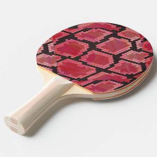 Schlange Schwarz und Rot Print Tischtennis Schläger