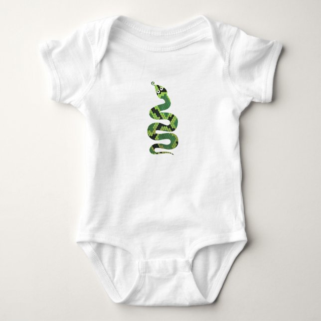 Schlange Silhouette für Schwarz und Grün Baby Strampler (Vorderseite)