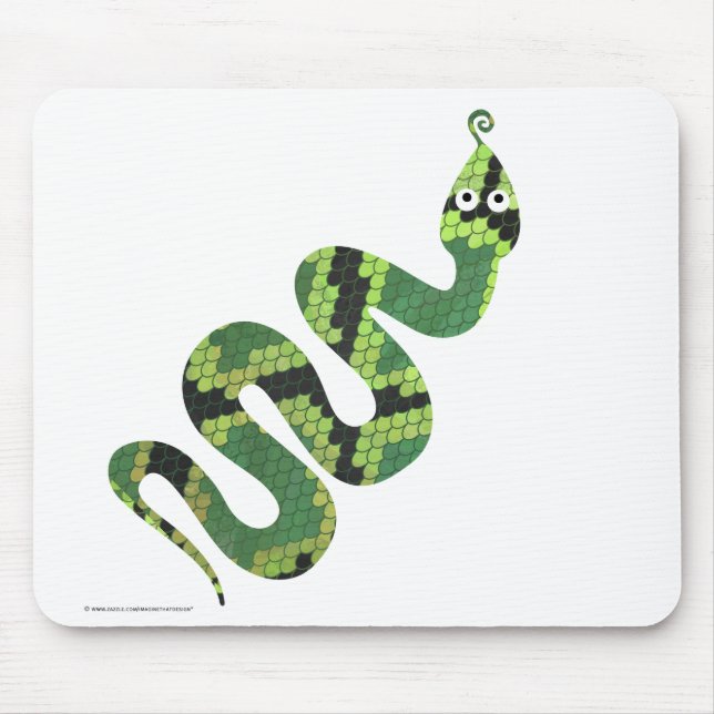 Schlange Silhouette für Schwarz und Grün Mousepad (Vorne)