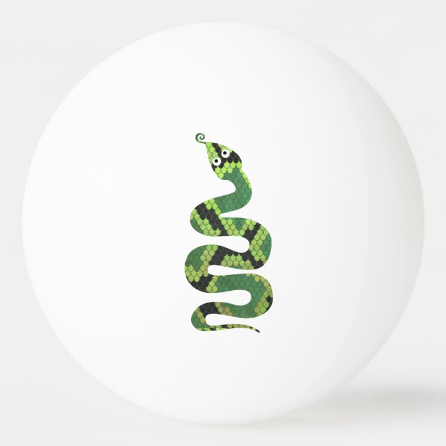 Schlange Silhouette für Schwarz und Grün Tischtennisball (Vorderseite)