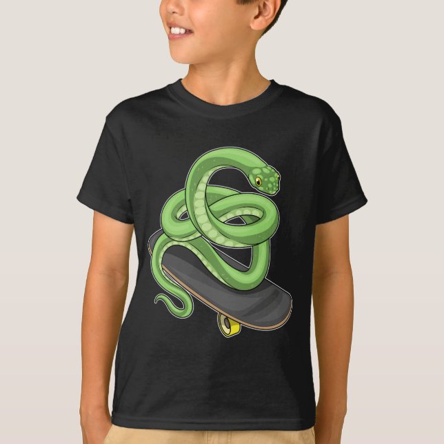 Schlange Skater Skateboard Sport T-Shirt (Vorderseite)