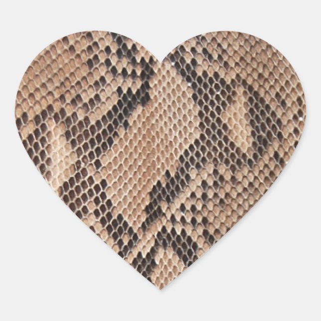 Schlange Skin Heart Shaped Herz-Aufkleber (Vorderseite)