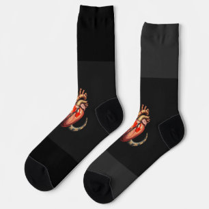 Schlange umarmt um ein anatomisches Herz Socken