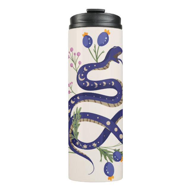 Schlange- und Blumenmärchen Thermosbecher (Vorderseite)