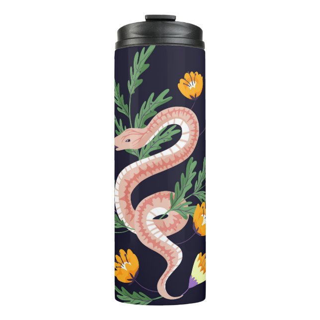 Schlange- und Blumenmärchen Thermosbecher (Vorderseite)