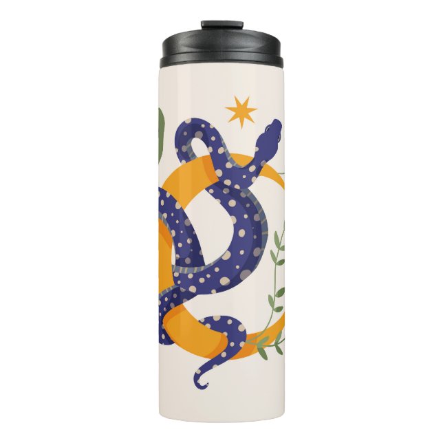 Schlange- und Blumenmärchen Thermosbecher (Vorderseite)
