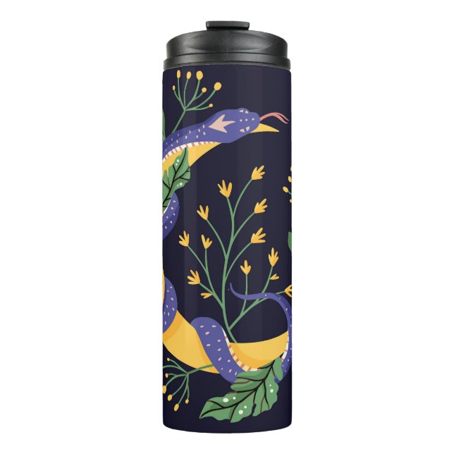 Schlange- und Blumenmärchen Thermosbecher (Vorderseite)