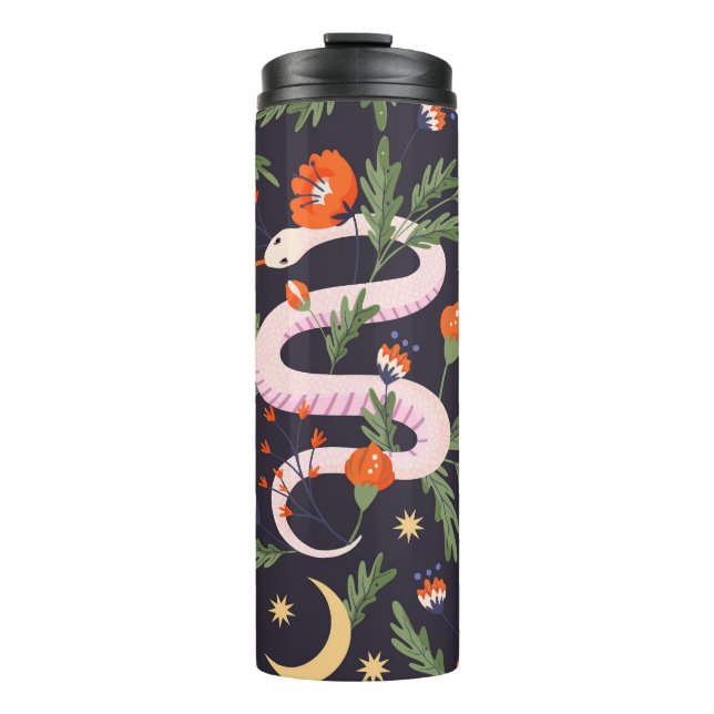 Schlange- und Blumenmärchen Thermosbecher (Vorderseite)