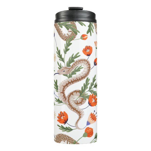 Schlange- und Blumenmärchen Thermosbecher (Vorderseite)