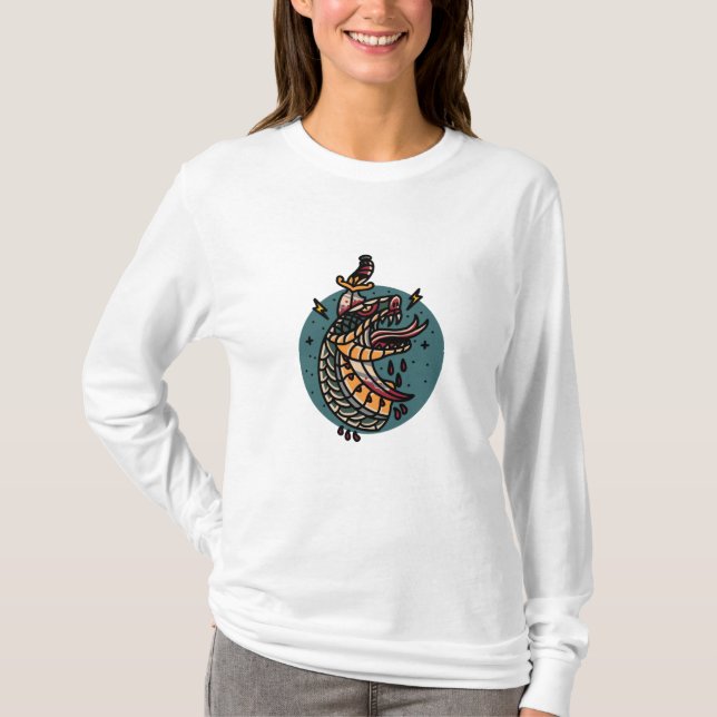 Schlange und Dolch T-Shirt (Vorderseite)