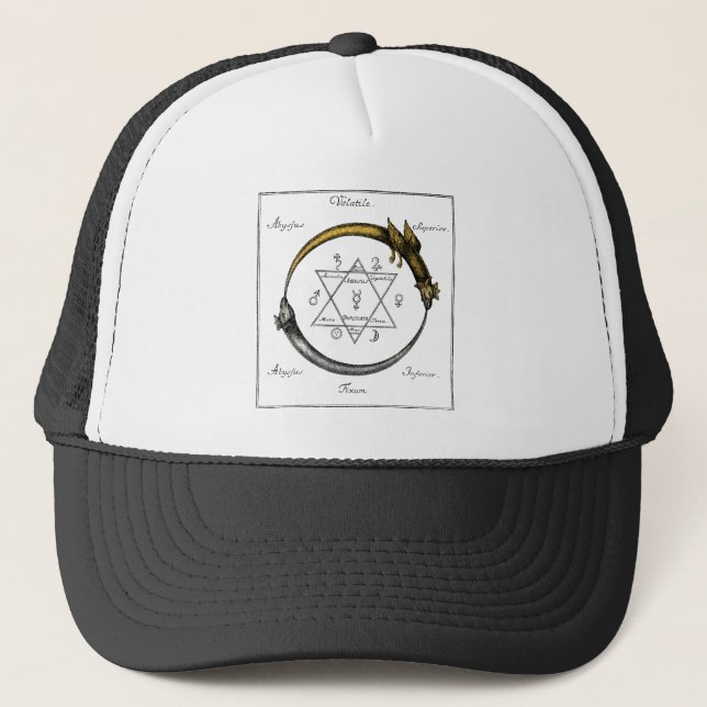 Schlange und Drache Ouroboros Truckerkappe (Vorderseite)