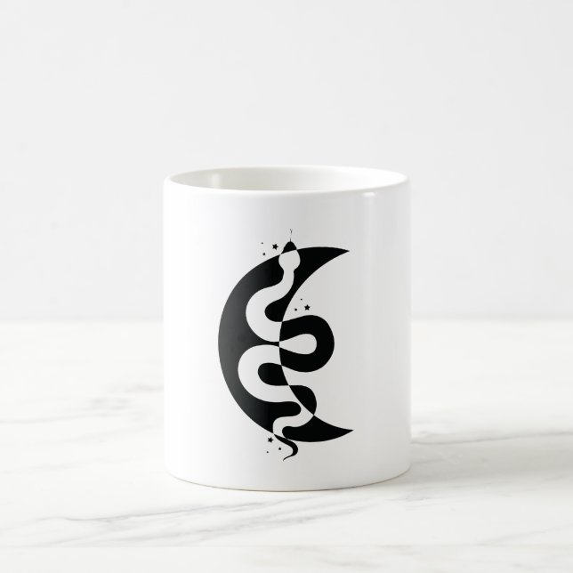Schlange und Mond Kaffeetasse (Mittel)