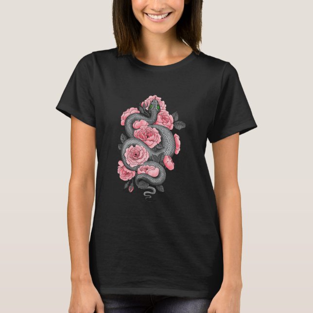 Schlange und Rose T-Shirt (Vorderseite)