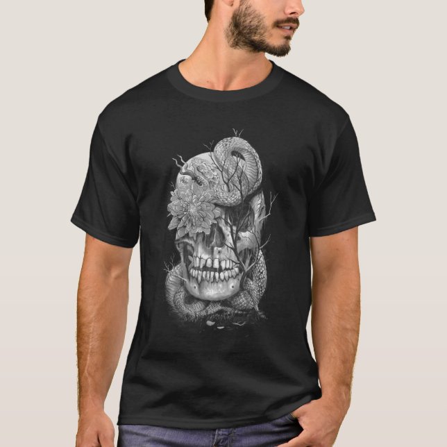 Schlange und Schädel T-Shirt (Vorderseite)