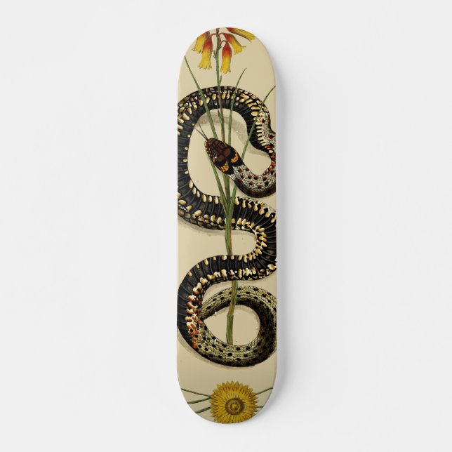 Schlange und Wildblumen aus Sand Skateboard (Vorne)