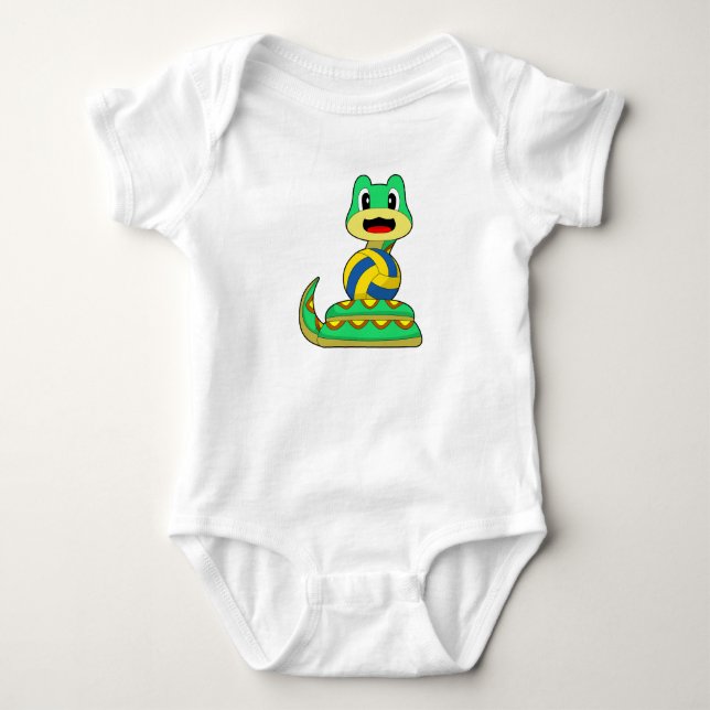 Schlange Volleyball-Spieler Volleyball Baby Strampler (Vorderseite)
