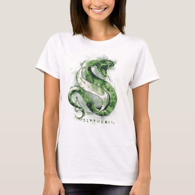 Schlangen-Aquarell Harry Potters | SLYTHERIN™ T-Shirt (Vorderseite)