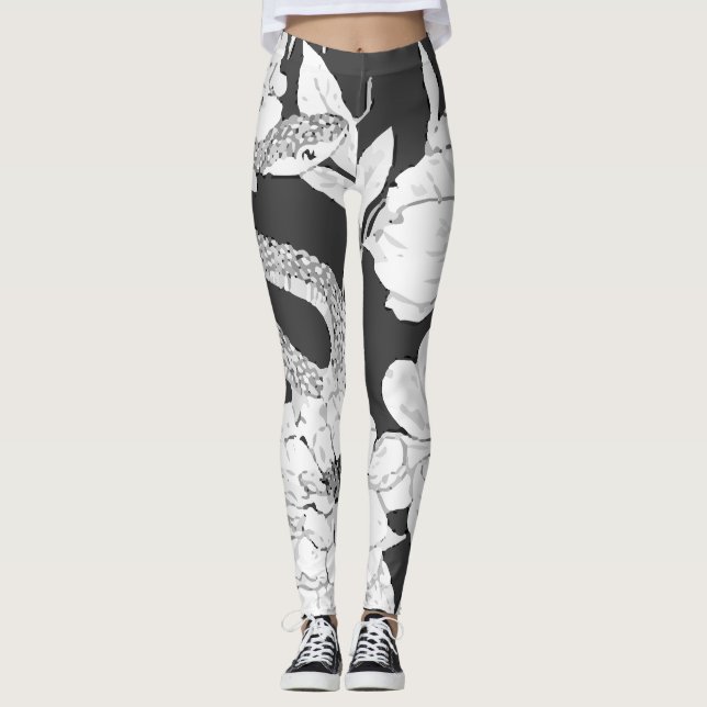 Schlangen Blume Kunstvoll wandern im Valle Verzasc Leggings (Vorderseite)