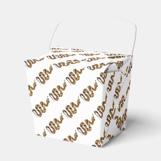 Schlangen-Braun- und Gold-Silhouette Geschenkschachtel (Vorderseite)