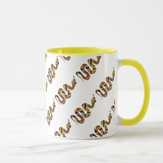 Schlangen-Braun- und Gold-Silhouette Tasse (Rechts)