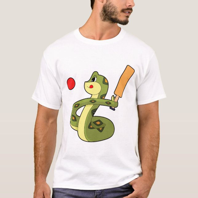 Schlangen-Cricket-Schläger T-Shirt (Vorderseite)