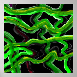 Schlangen Flüsse Gras Erde tiefe gemischte Farben Poster