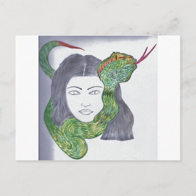 Schlangen-Liebe Postkarte (Vorderseite)