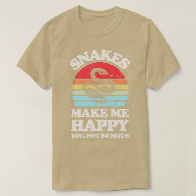 Schlangen machen mich glücklich Sunset Retro für M T-Shirt (Design vorne)