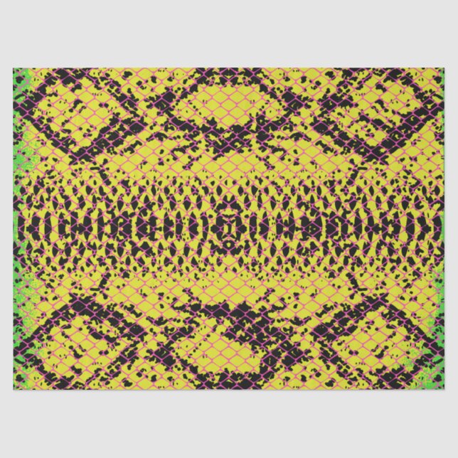 Schlangen-Scales-Effekt mit rosa Linien-Decoupage Seidenpapier (Vorderseite)