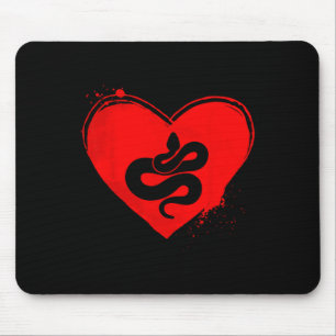 Schlangen-Silhouette Herzform Valentinstag Schlang Mousepad