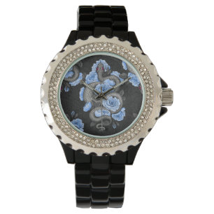 Schlangen und blaue Rose Armbanduhr