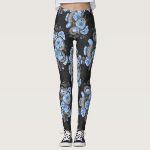 Schlangen und blaue Rose Leggings