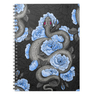 Schlangen und blaue Rose Notizblock