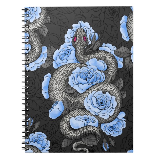 Schlangen und blaue Rose Notizblock (Vorderseite)