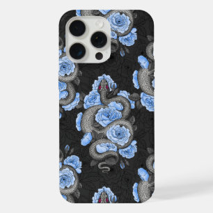 Schlangen und blaue Rosen iPhone 15 Pro Max Hülle