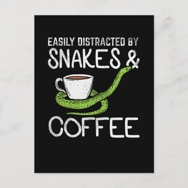 Schlangen und Kaffee Postkarte (Vorderseite)