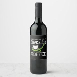 Schlangen und Kaffee Weinetikett