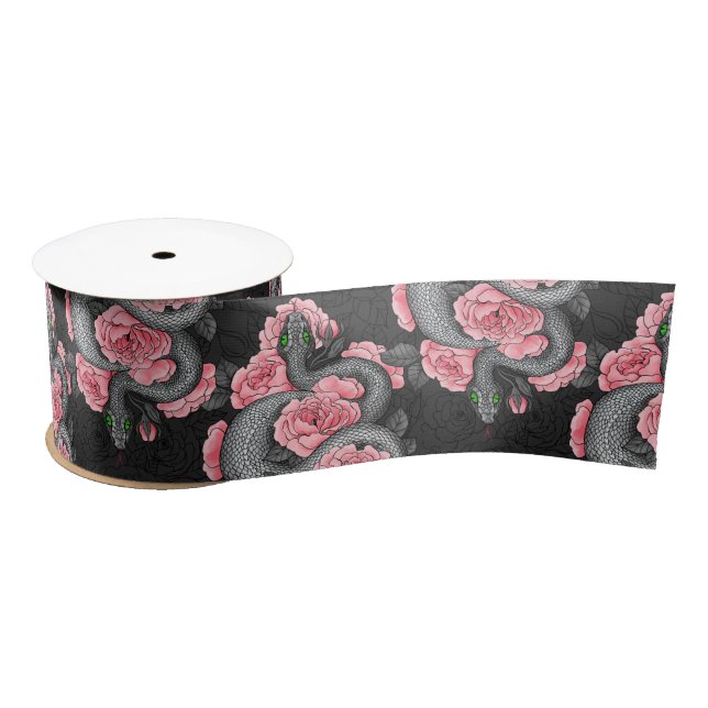 Schlangen und Rose Satinband (Spule)