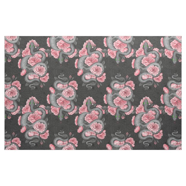 Schlangen und Rose Stoff (Fat Quarter (45,7 x 55,9 cm))