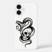 Schlangen- und Totenkopf-Gothic-iPhone-Hülle – Dun